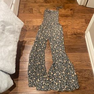 Vici Green floral bell bottom jumper